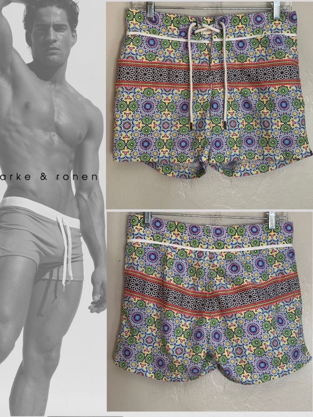 Parke & Ronen Swim Trunks 28" waist 4" inseam Gently worn 100% polyester